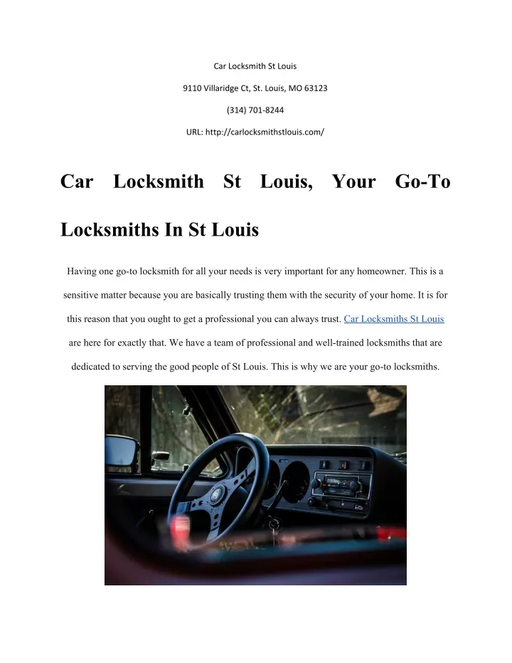 car locksmith st louis