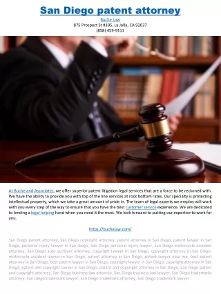 san diego patent attorney buche law 875 prospect