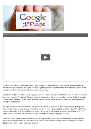 the video is not found possibly removed