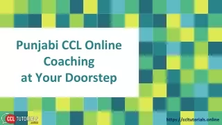 Punjabi CCL Online Coaching at Your Doorstep
