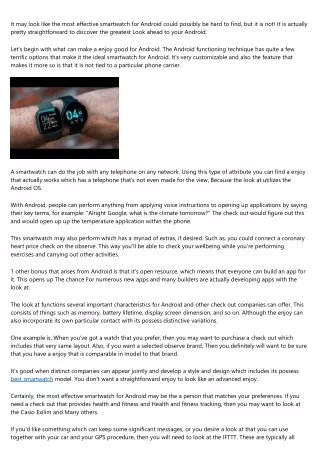 it may look like the most effective smartwatch