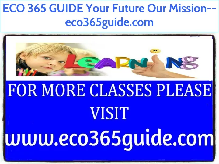 eco 365 guide your future our mission eco365guide