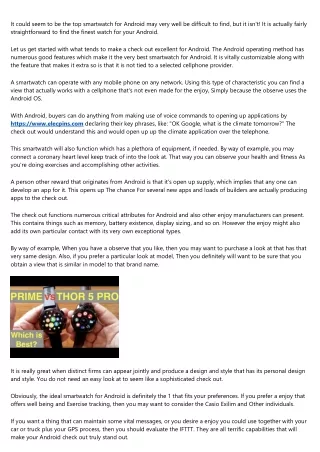 it could seem to be the top smartwatch