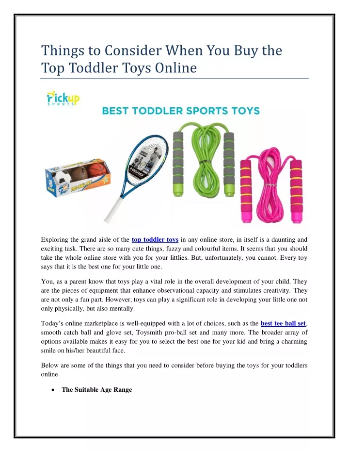 things to consider when you buy the top toddler