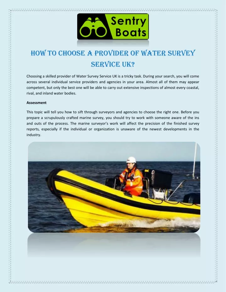 how to choose a provider of water survey service