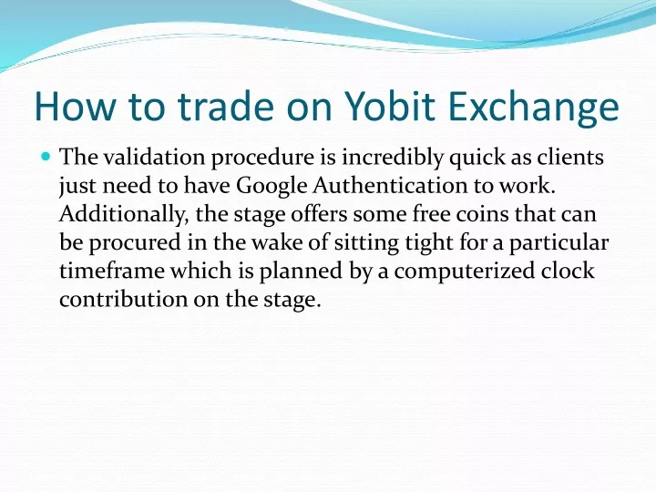 how to trade on yobit exchange