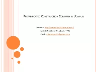 Prefabricated Construction Company in Udaipur