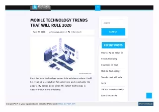 MOBILE TECHNOLOGY TRENDS THAT WILL RULE 2020
