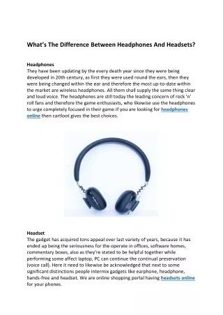 what s the difference between headphones