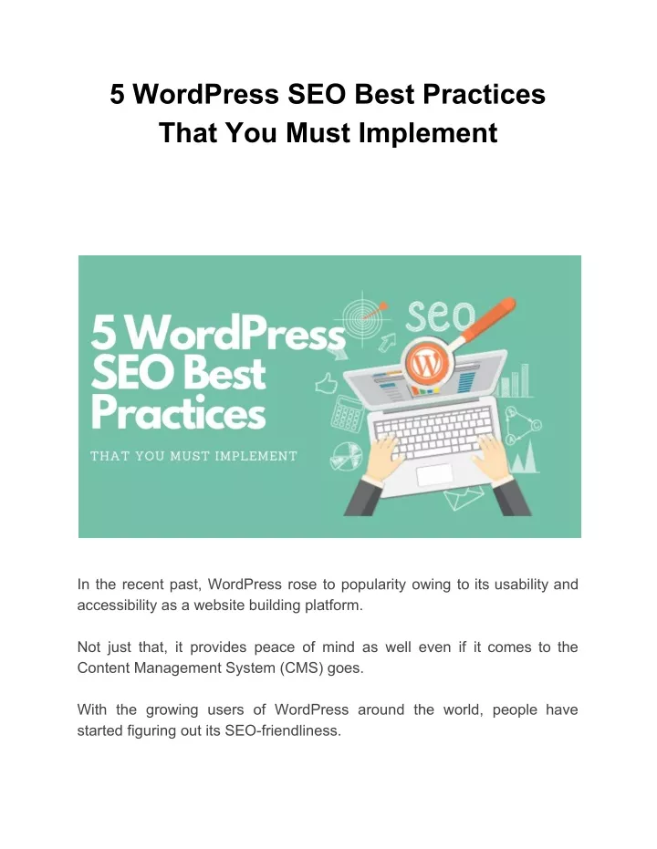 5 wordpress seo best practices that you must