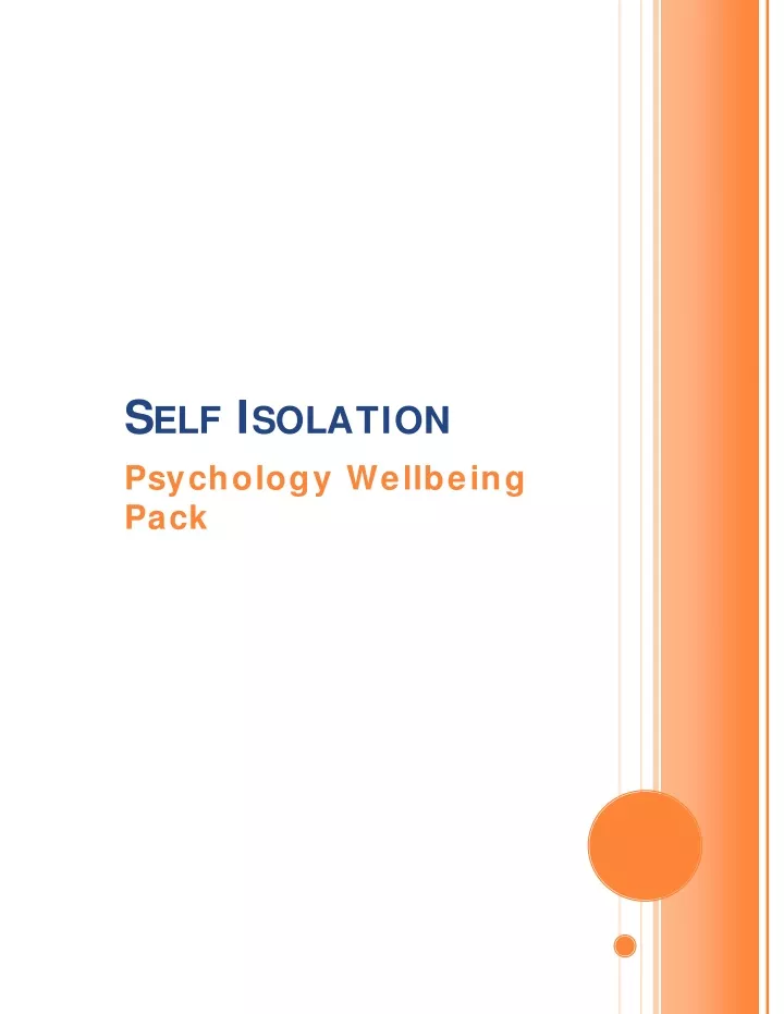s elf i solation psychology wellbeing pack