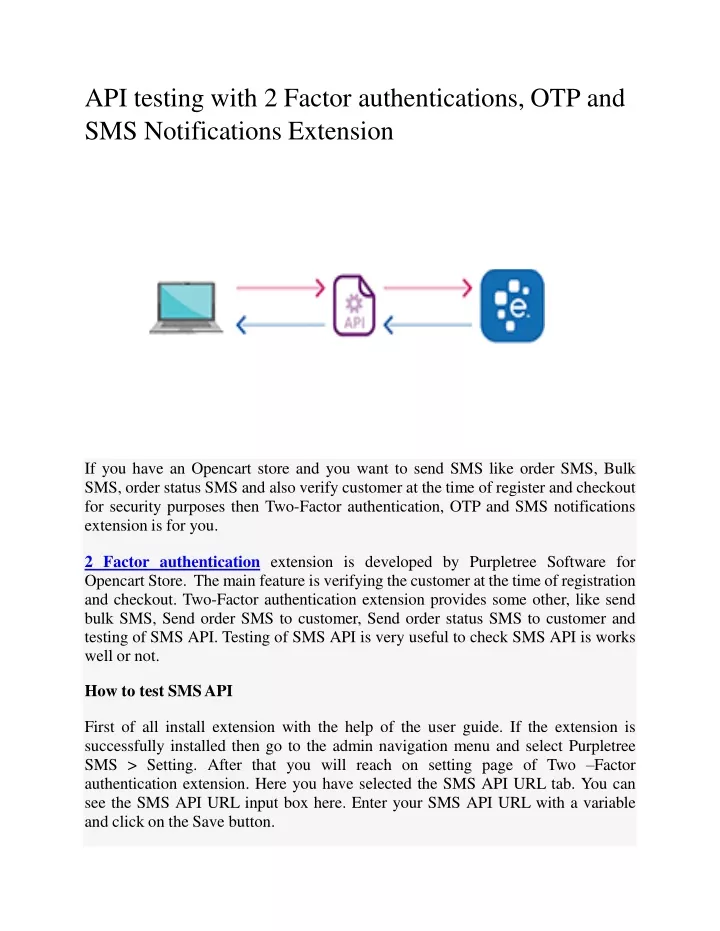 api testing with 2 factor authentications otp and sms notifications extension
