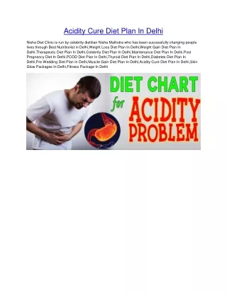 Acidity Cure Diet Plan In Delhi