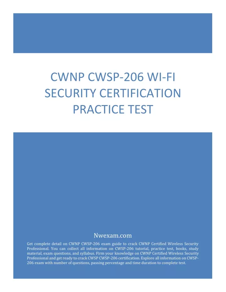 cwnp cwsp 206 wi fi security certification