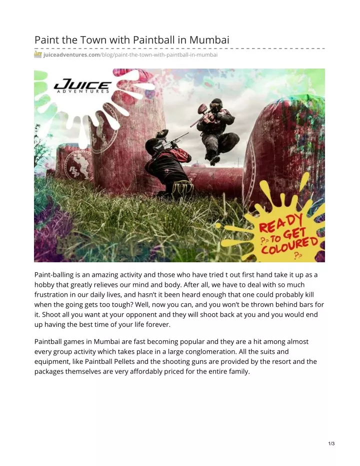 paint the town with paintball in mumbai