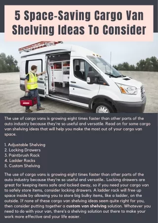 5 space saving cargo van shelving ideas