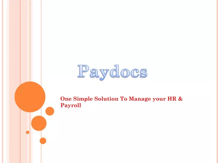 one simple solution to manage your hr payroll