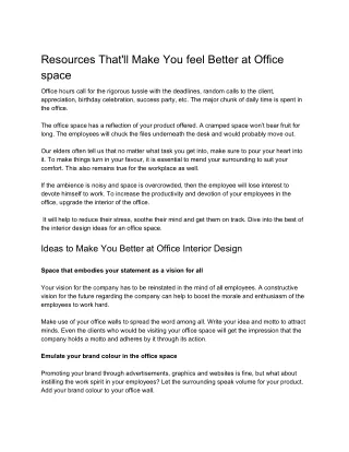 resources that ll make you feel better at office