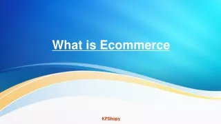 what is ecommerce