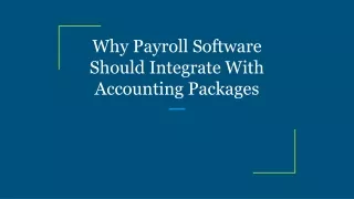 why payroll software should integrate with accounting packages