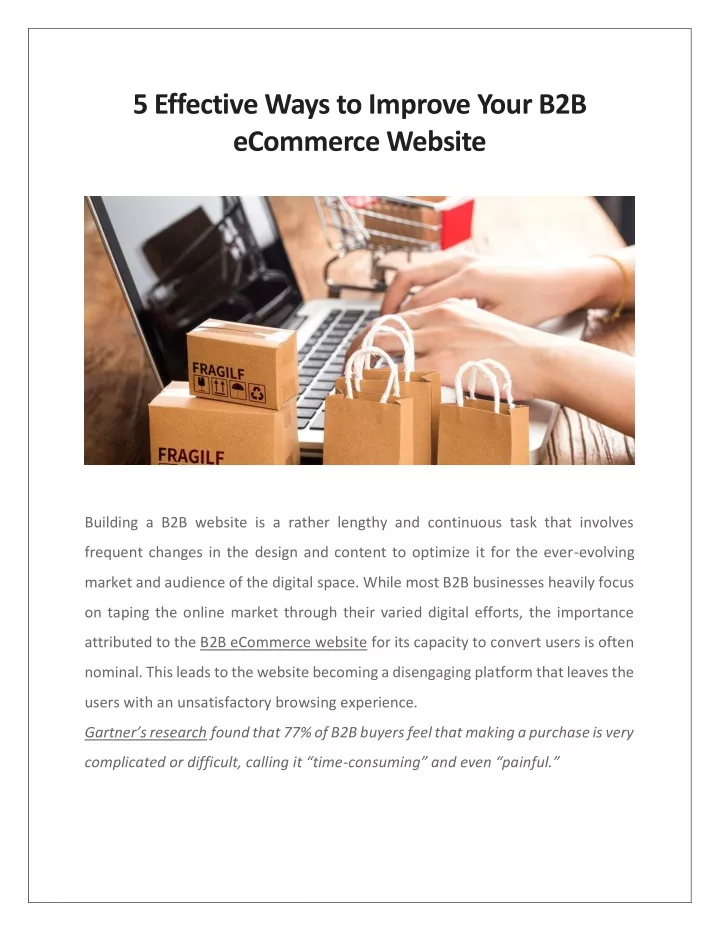 5 effective ways to improve your b2b ecommerce