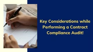 Key Considerations while Performing a Contract Compliance Audit!