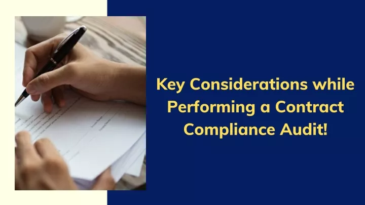 key considerations while performing a contract