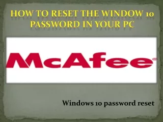 How to reset the windows 10 password in your PC
