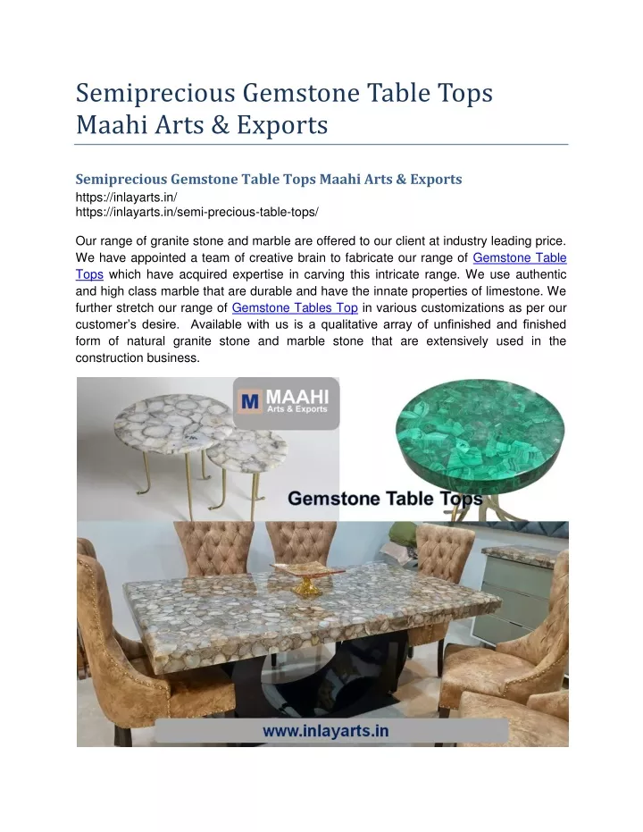 semiprecious gemstone table tops maahi arts