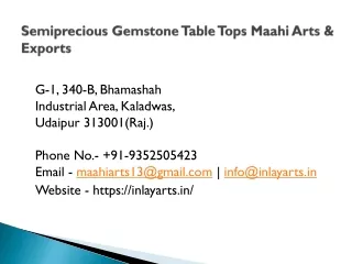Semiprecious Gemstone Table Tops Maahi Arts & Exports