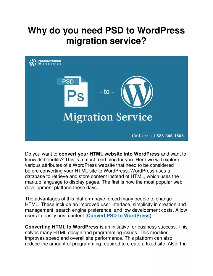 why do you need psd to wordpress migration service