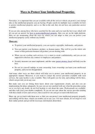 ways to protect your intellectual properties