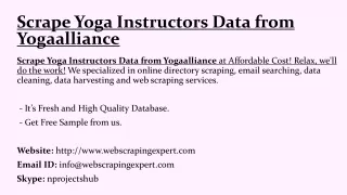 scrape yoga instructors data from yogaalliance