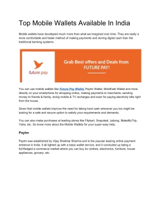 top mobile wallets available in india