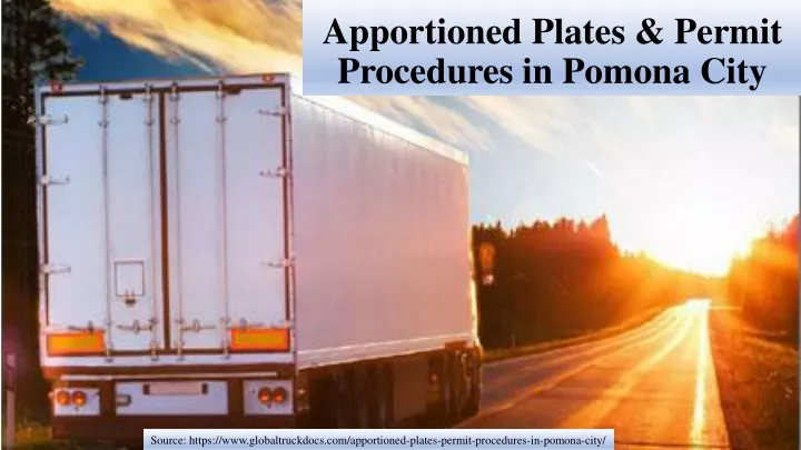 apportioned plates permit procedures in pomona city