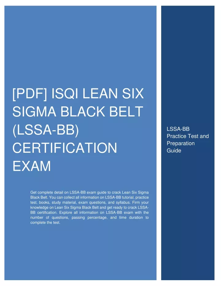 pdf isqi lean six sigma black belt lssa