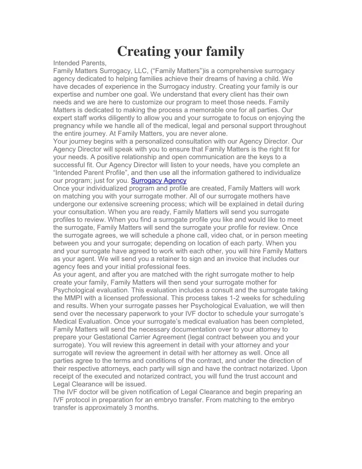 creating your family
