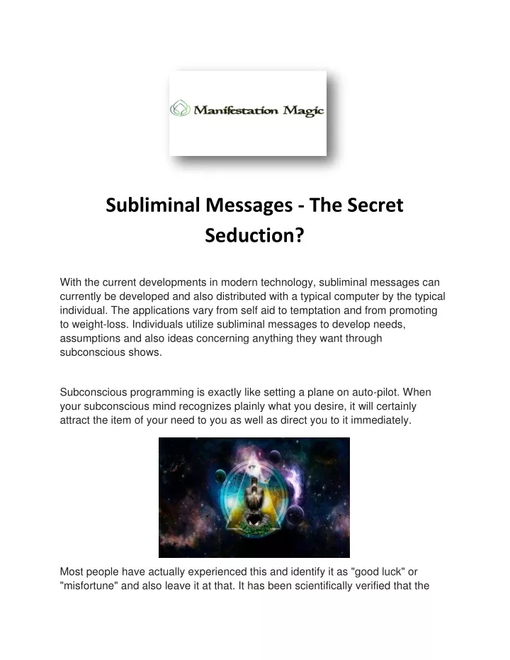 subliminal messages the secret seduction