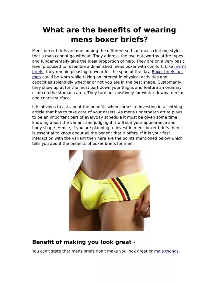 what are the benefits of wearing mens boxer briefs