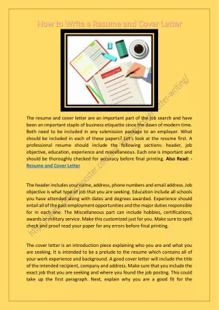 the resume and cover letter are an important part