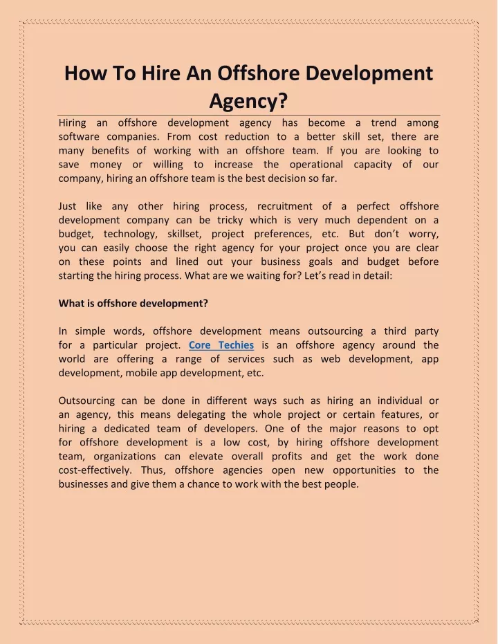 how to hire an offshore development agency hiring