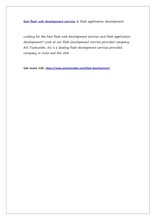 best flash web development services flash