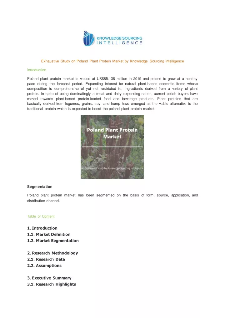 exhaustive study on poland plant protein market