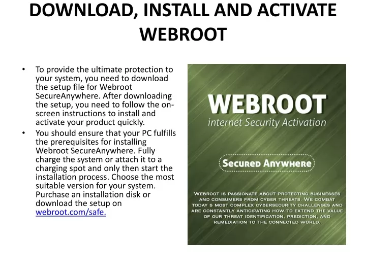 download install and activate webroot