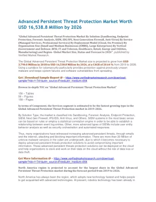 Advanced Persistent Threat Protection Market Worth USD 16,538.8 Million by 2026
