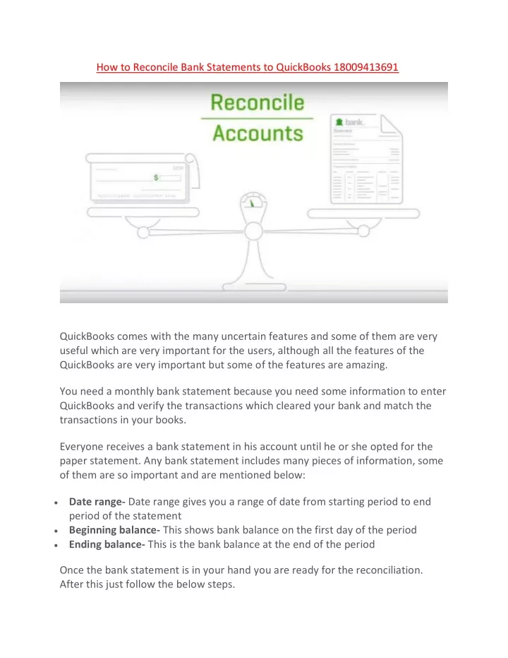 how to reconcile bank statements to quickbooks