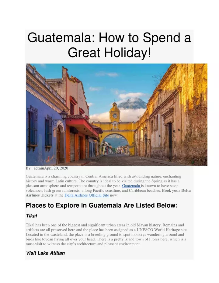 guatemala how to spend a great holiday