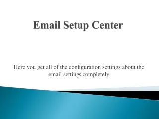 email setup center
