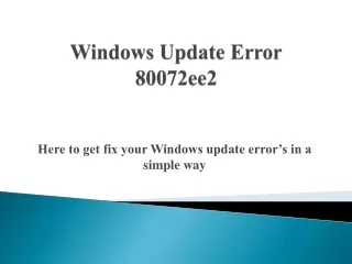 windows update error 80072ee2