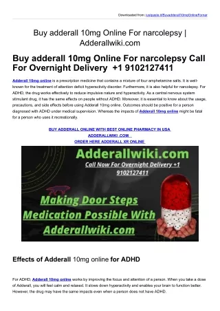 Buy adderall 10mg Online For narcolepsy | Adderallwiki.com